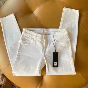 DL1961 Amanda Petite Smart Denim White Jeans Stretch Ankle Porcelain Sz 26 NWT